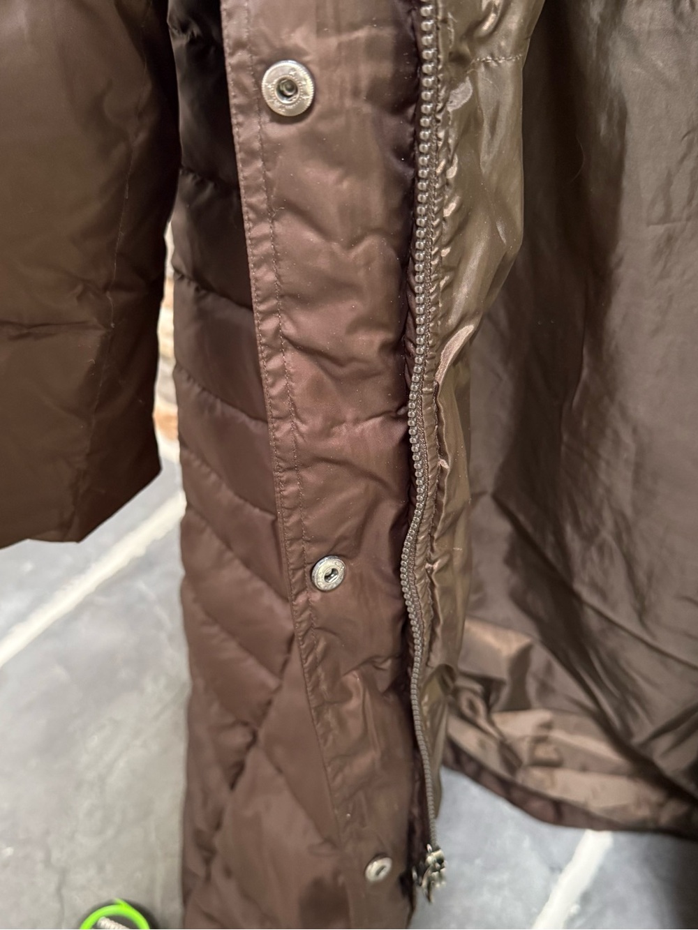 Eddie Bauer women’s full length down puffer coat sz small deep chocolate brown - Picture 5 of 11